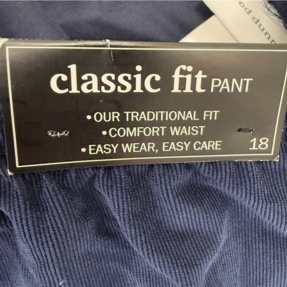 NEW Alfred Dunner Corduroy Pants Comfort Elastic Waist 18 Regular Length Navy - Picture 8 of 8